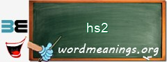 WordMeaning blackboard for hs2